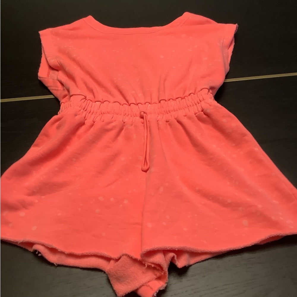 Urban outfitter pink rose romper sweatshirt material size medium